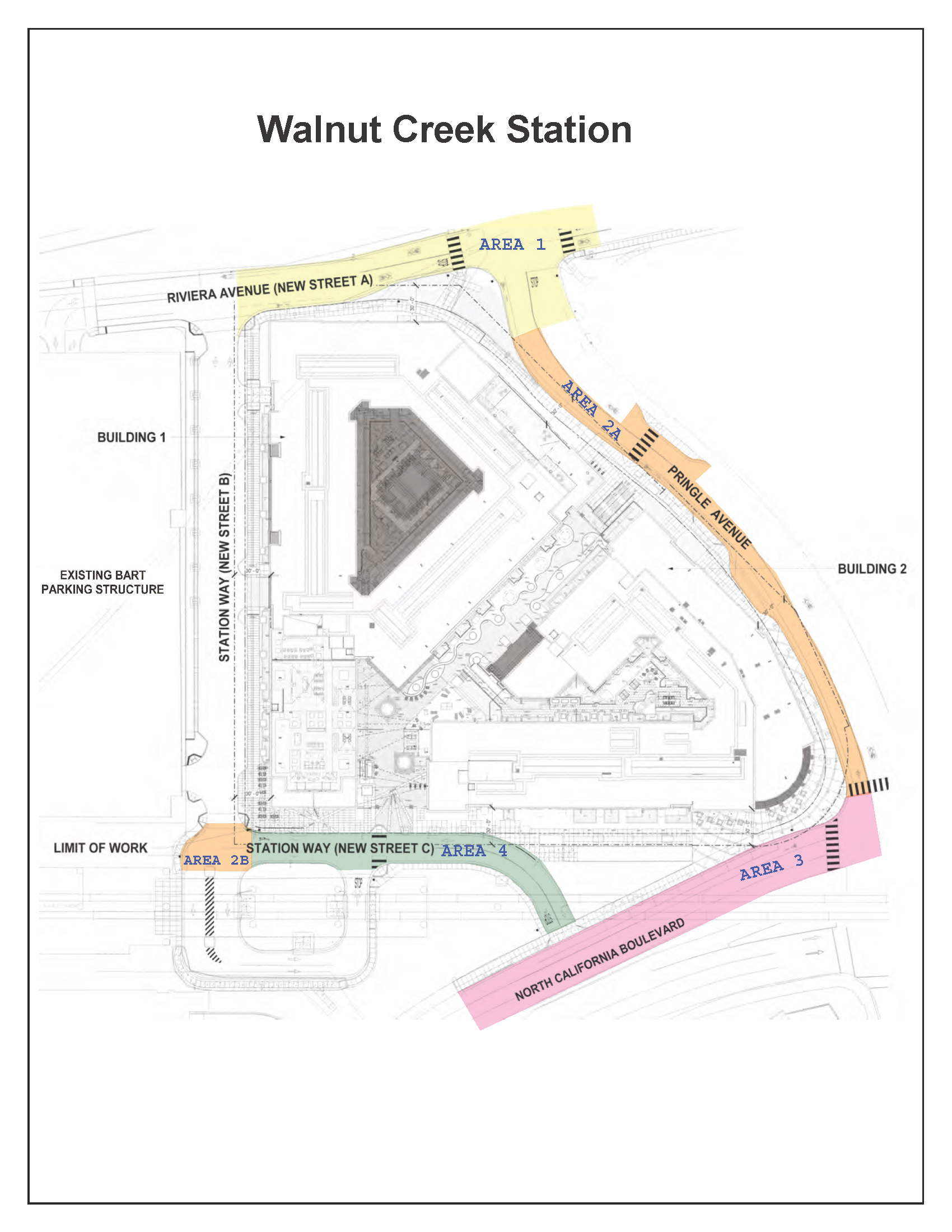 Walnut Creek Station repaving work map