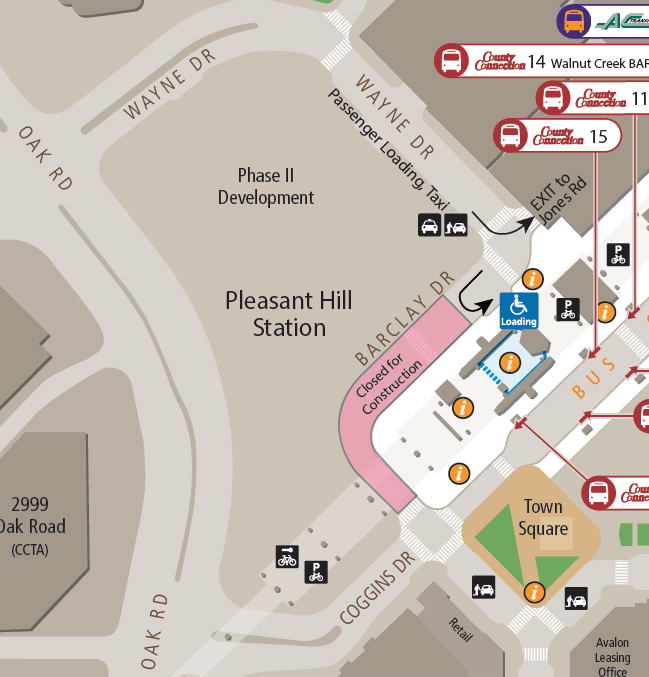 Pleasant Hill passenger loading zone map