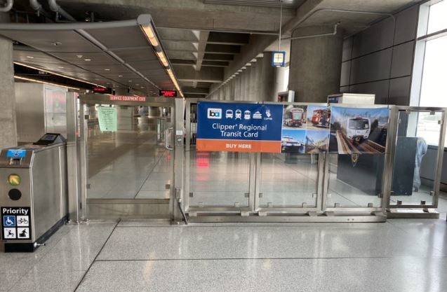 More secure buzz gates, like this one at SFO Station, are part of station hardening efforts. Photo provided by Girish Koli