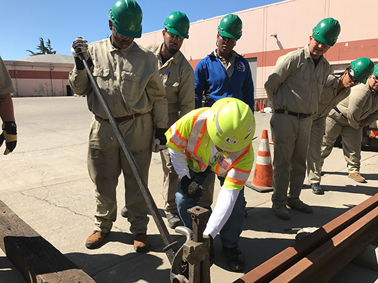 Demonstrating track jack 