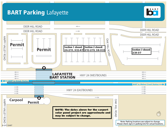 Parking sections for solar project