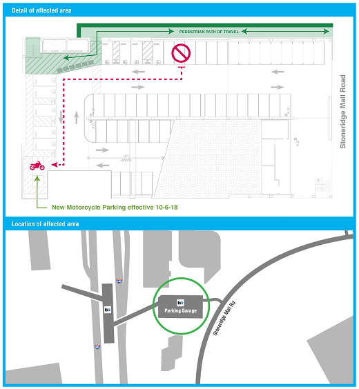 Map of new motorcycle parking area