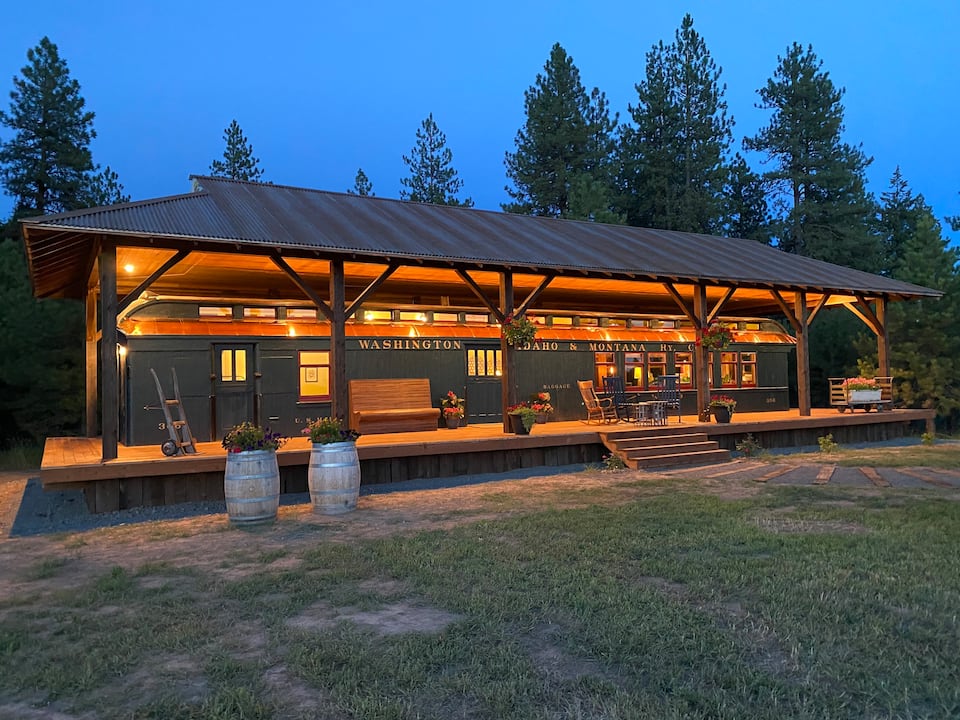  A restored train car from the Washington, Idaho & Montana Railway is used as an Airbnb in Idaho. Image used with permissi