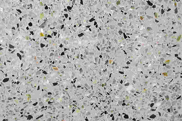 A material called "terrazzo" used in artwork the Millbrae BART and Caltrain Station