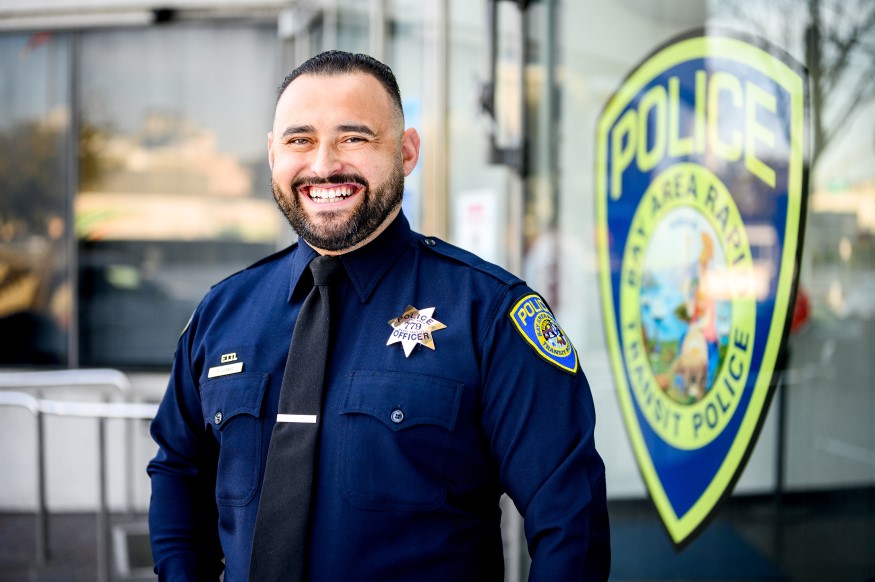 Officer Anthony Craig, Officer of the Year, poses in front of BPD Headquarters on Dec. 14, 2022. 