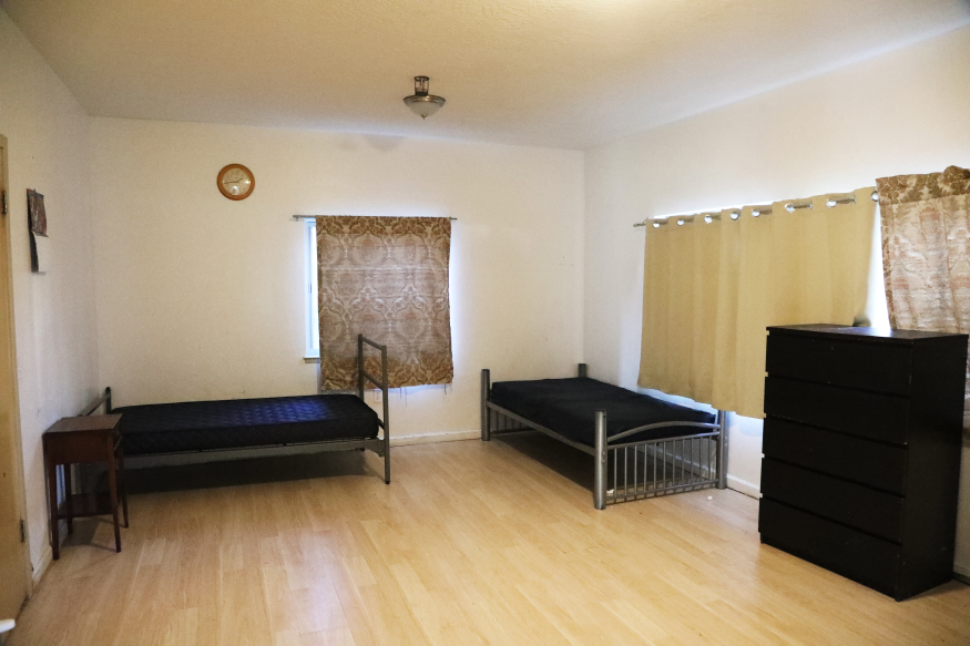 A bedroom for a family at Ursula Sherman Village in Berkeley. 
