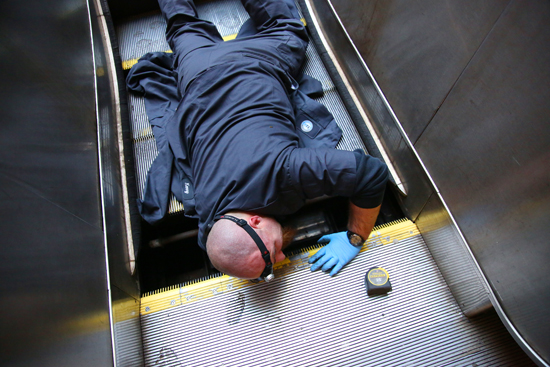 Kenneth Edgecomb feels under the deck