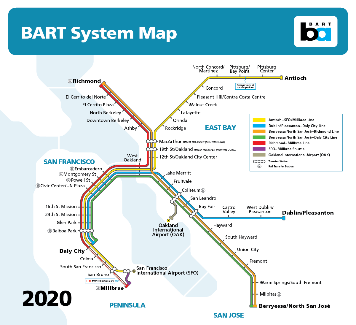 To learn the story of BART, look to its system maps Bay Area Rapid