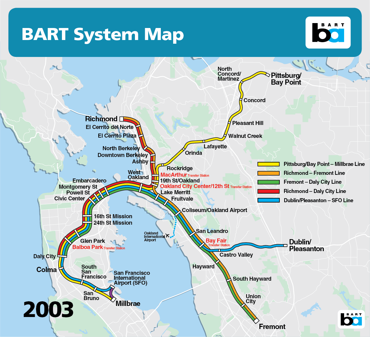 To learn the story of BART, look to its system maps Bay Area Rapid