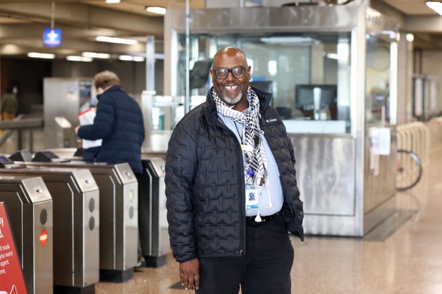 Station Agent trainee Marcus Dyer pictured at Lake Merritt Station.