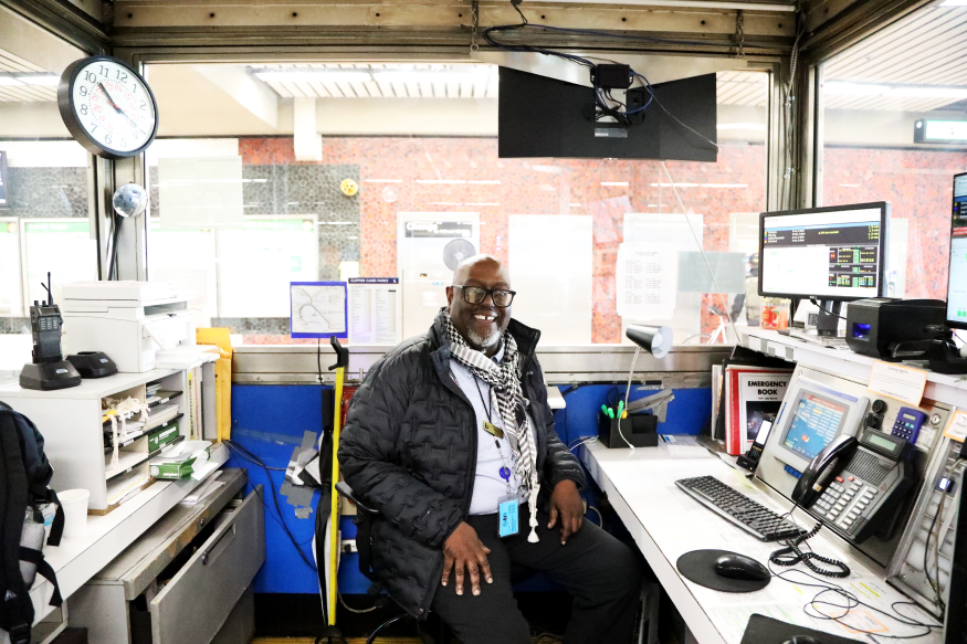 Station Agent trainee Marcus Dyer pictured at Lake Merritt Station.