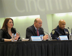 Chief Kenton Rainey (right) making presentation on panel