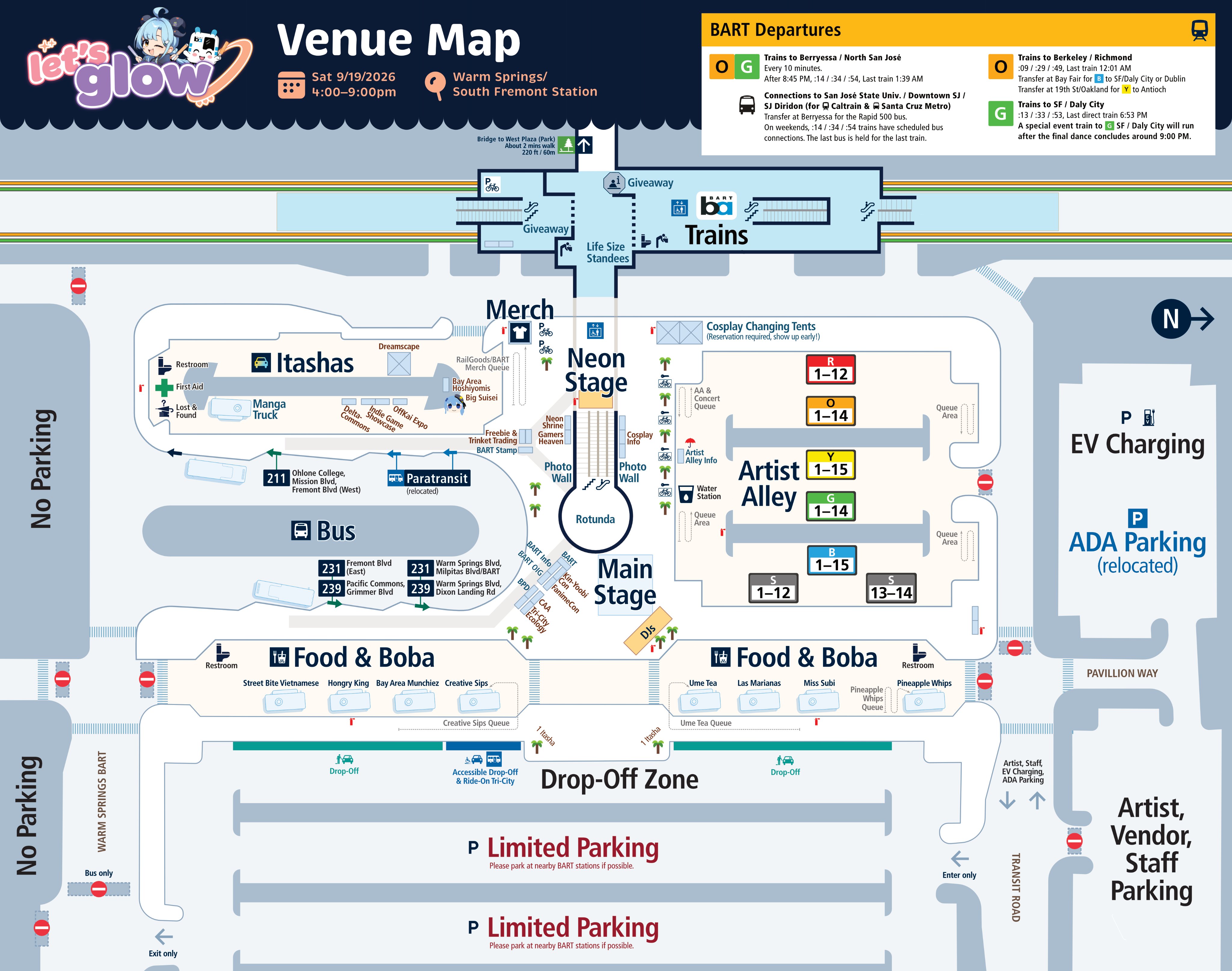 Lets Glow venue map