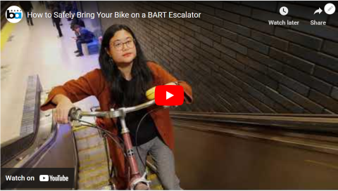 Bikes on escalators video
