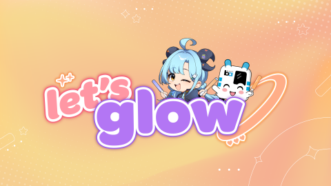 Lets Glow banner graphic with Baylee and BARTy