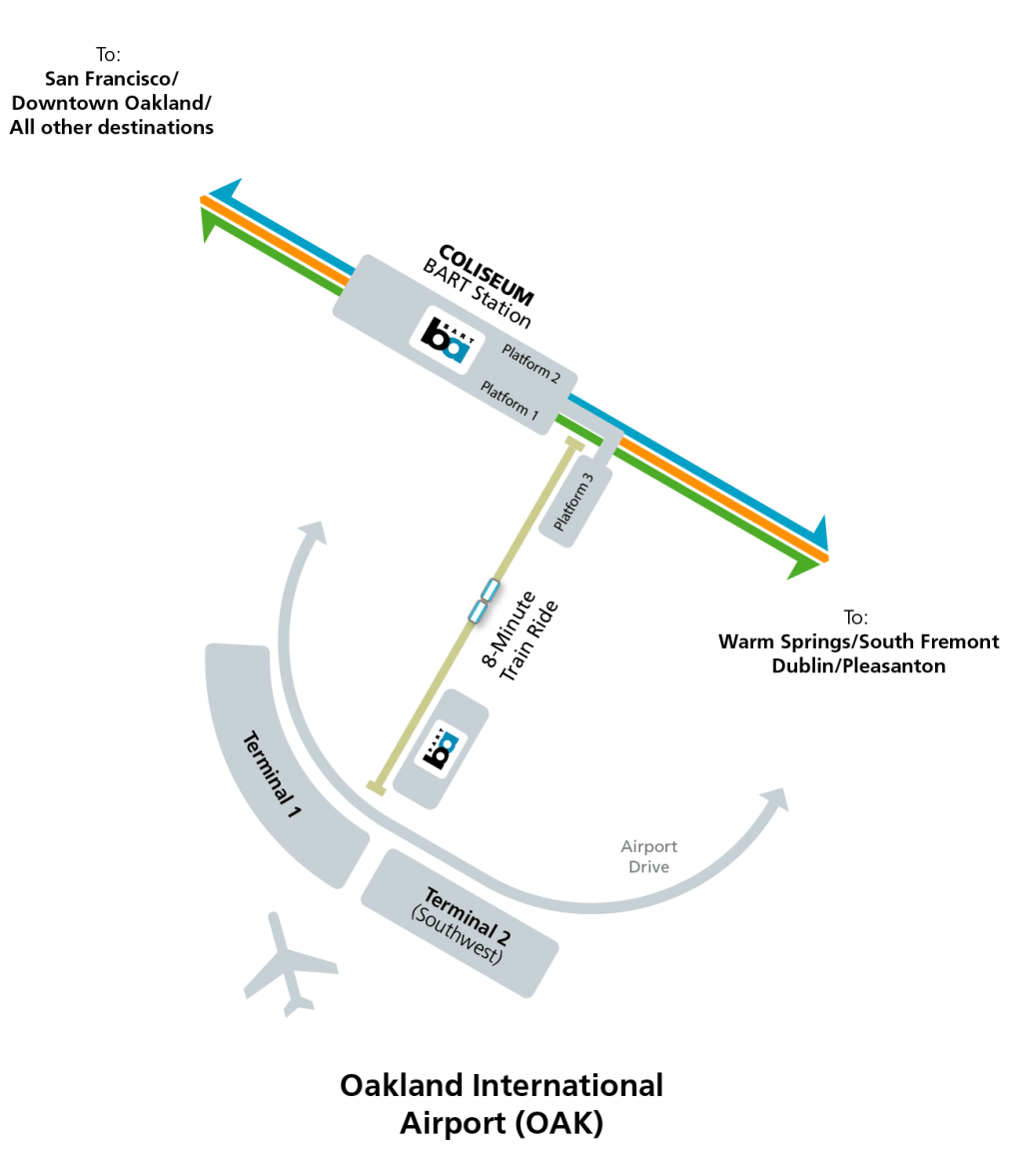 BART to OAK Map