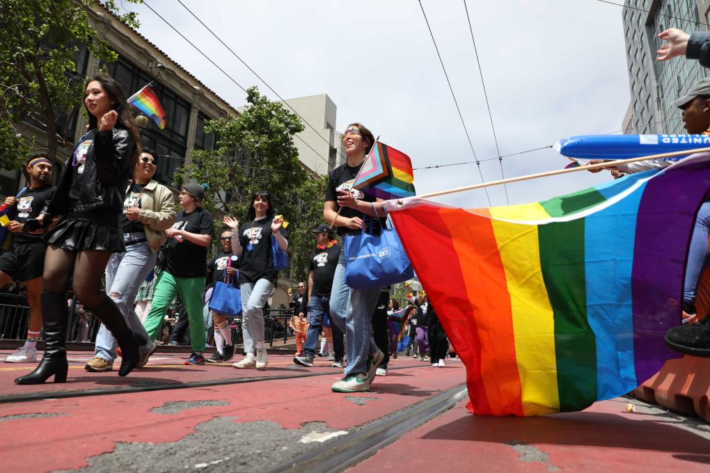 Photo of BART marchers from Pride 2024