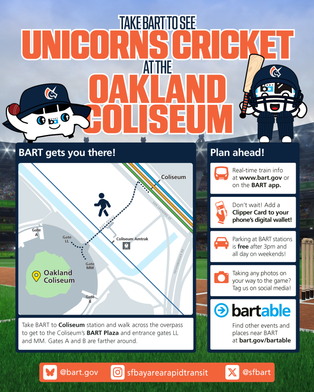 Unicorns Cricket at the Oakland Coliseum