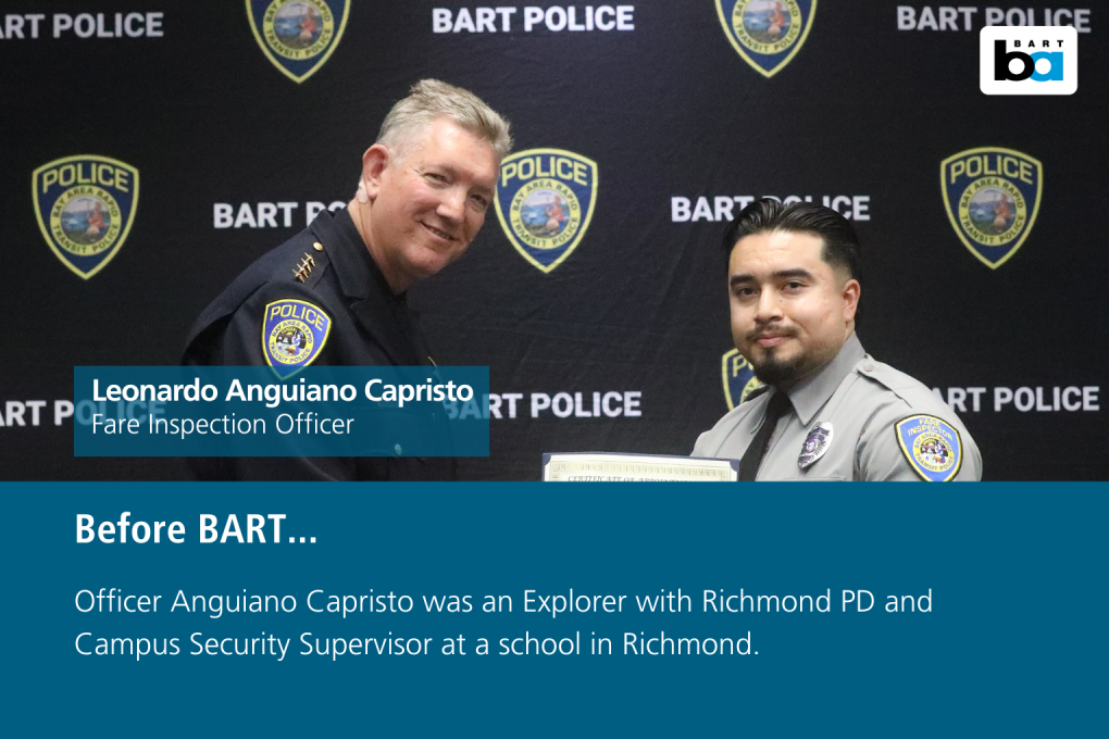 Officer Anguiano Capristo was an Explorer with Richmond PD and Campus Security Supervisor at a school in Richmond.