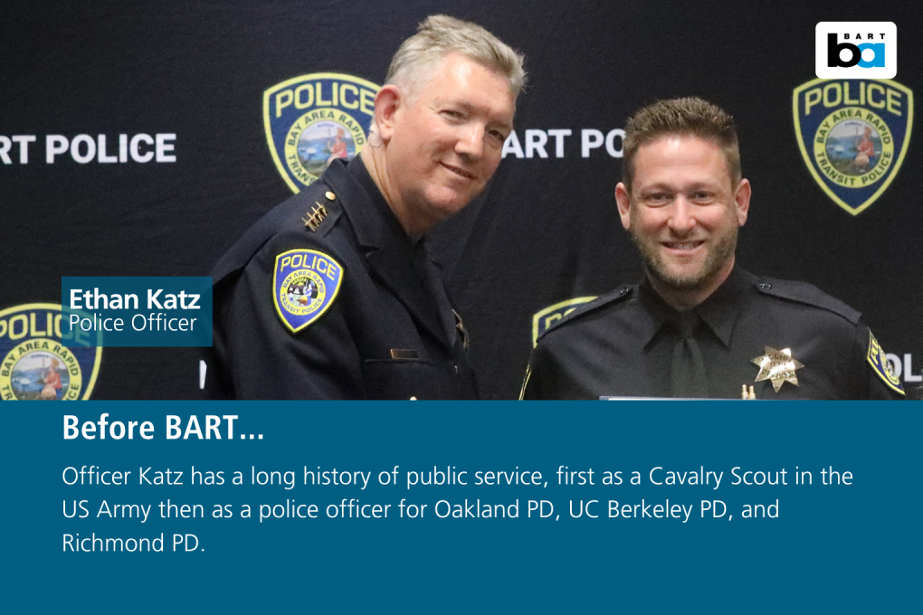 Officer Katz has a long history of public service, first as a Cavalry Scout in the US Army then as a police officer for Oakland PD, UC Berkeley PD, and Richmond PD.