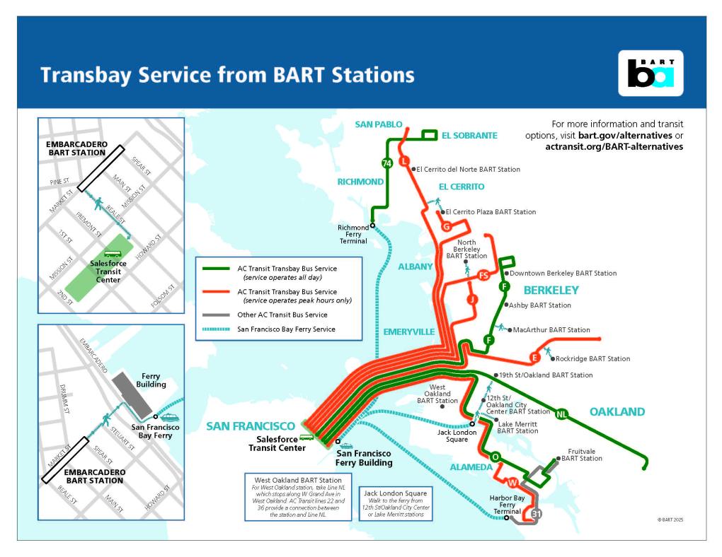 Transbay Alternatives Map
