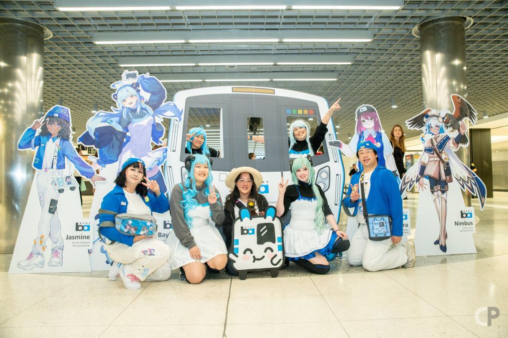 BART anime mascot cosplayers at BART's Meet the Anime Mascots event in 2023.