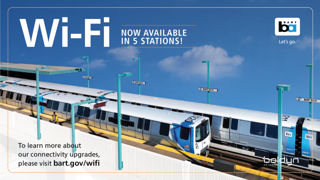 BART Wi-Fi banner image with trains
