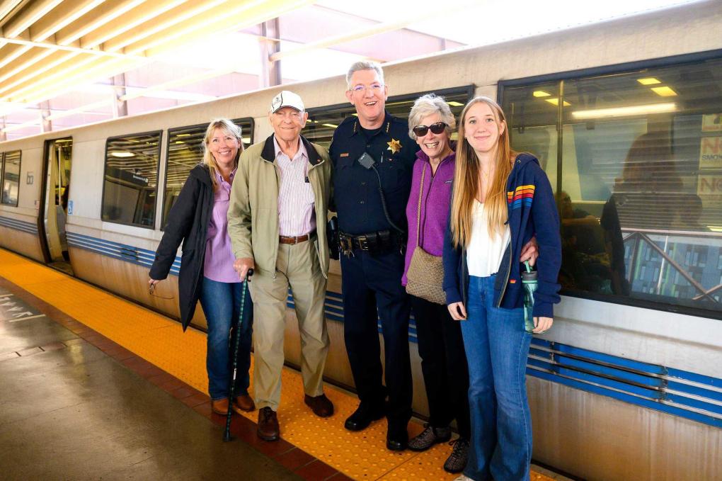 BART Police Chief Kevin Franklin with his parents, wife, and daughter.