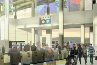 Conceptual drawing of the interior of the Milpitas BART station.